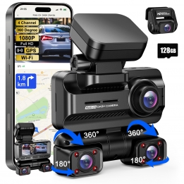 Dash Cam, 4 Channel Car Camera FHD 1080P